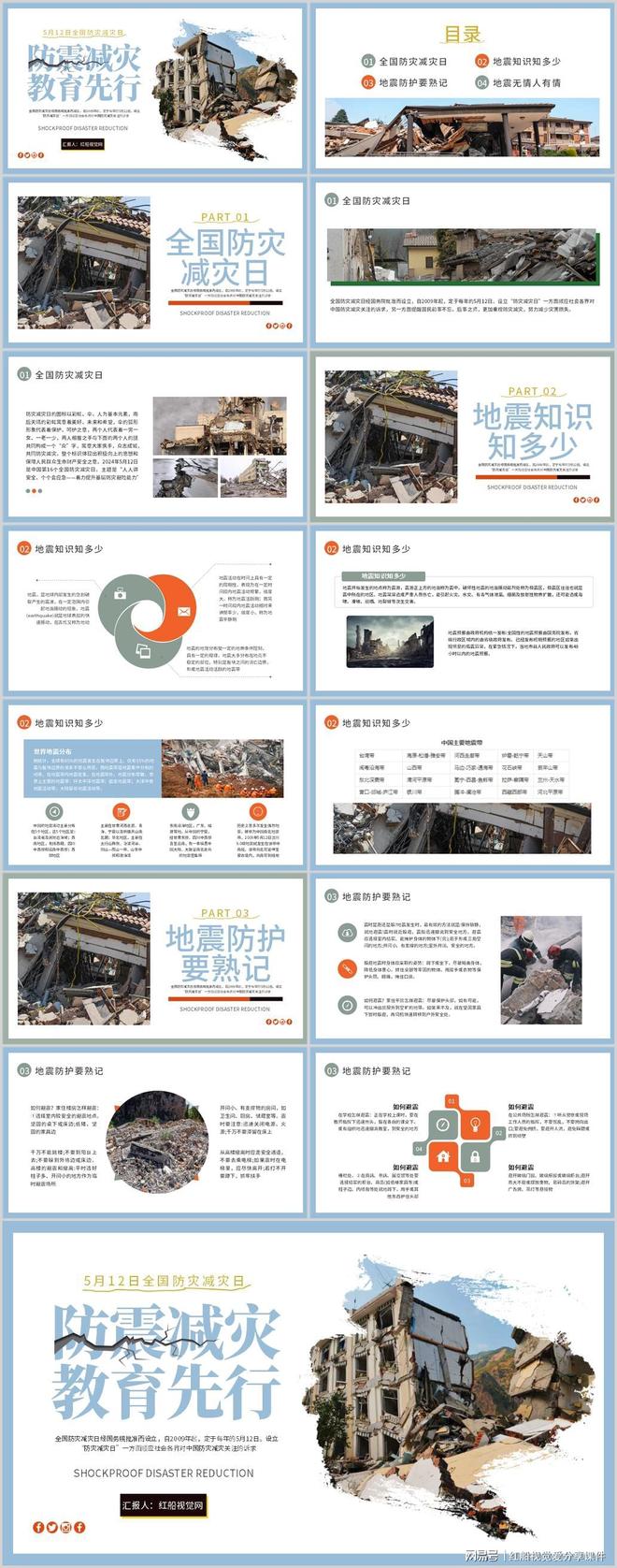 微课堂 2024防震减灾班会PPT(图1)