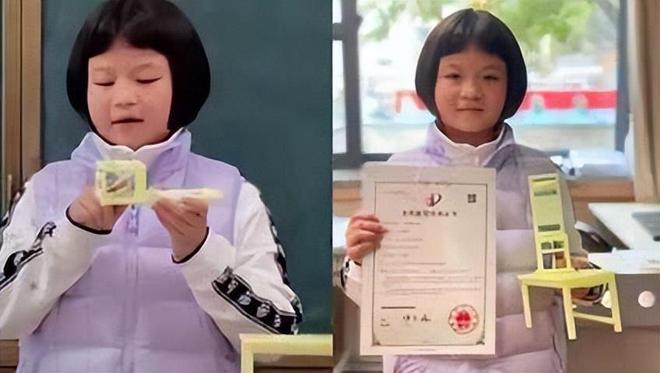 牛娃诞生！重庆9岁女孩发明防地震桌椅获国家专利仅用时3个多月(图1)